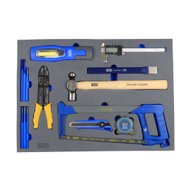 Plateau en mousse avec jeu d'outils divers ALYCO